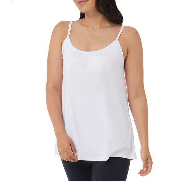 32 Degrees Women Wire Free Built-in Bra Stretch Relaxed Fit Camisole SZ XL White - Picture 1 of 8